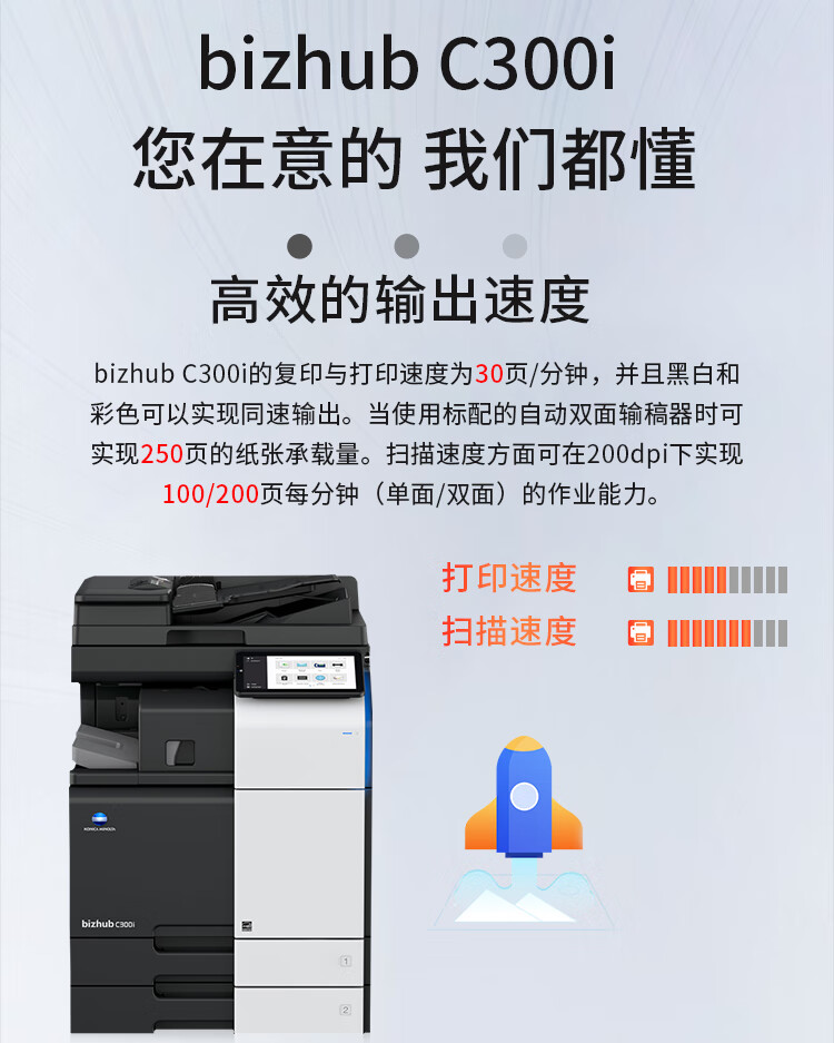 柯尼卡美能达 C300i A3 彩色复合机  全新机